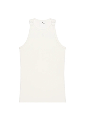 Courrèges buckle-detail ribbed tank top - White