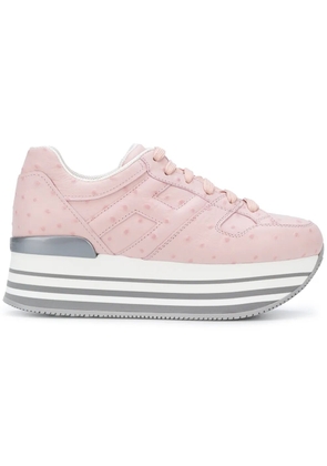 Hogan ostrich leather platform sneakers - Pink