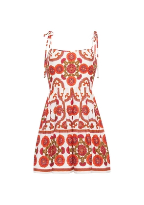 Cara Cara floral-print tie-strap dress - White