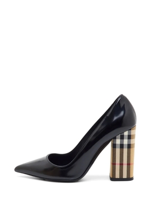 Burberry Pre-Owned block-heel check pumps - Black