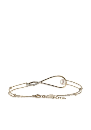 Yoko London 18kt yellow gold Sleek Akoya pearl and diamond bracelet