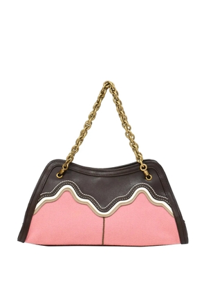 Bottega Veneta Pre-Owned leather-trimmed chain-strap shoulder bag - Pink