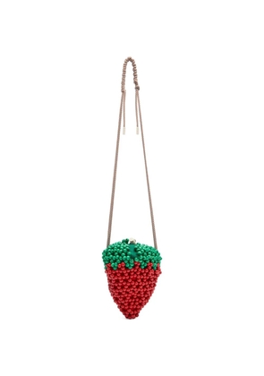 ALEMAIS mini beaded strawberry-shaped belt bag - Red