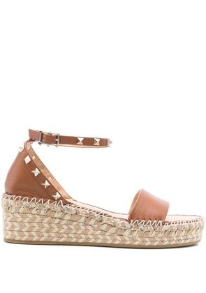 Valentino Garavani Rockstud-embellished espadrilles - Brown