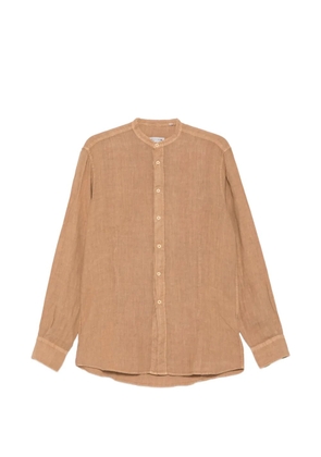 Daniele Alessandrini band-collar long-sleeve shirt - Brown