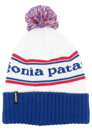 Patagonia logo-intarsia bobble beanie - Blue