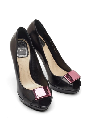 Christian Dior Pre-Owned Plaque heeled pumps - Black