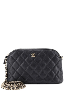 CHANEL Pre-Owned CC Dome Zip Clutch with Chain Quilted Caviar Small shoulder bag - Black
