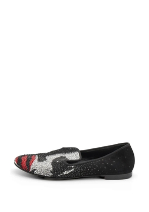 Giuseppe Zanotti Vintage Joker Smoking suede crystal-embellished slippers - Black