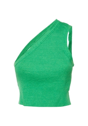 Jacquemus Pre-Owned rib-knit one-shoulder top - Green