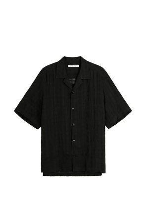 Cmmn Swdn Ted sheer check linen shirt - Black
