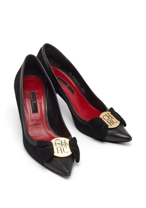 Carolina Herrera Vintage suede heeled pumps - Black
