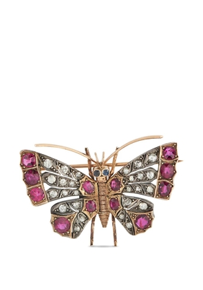LB Exclusive ruby and diamond butterfly brooch - Pink