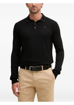 Karl Lagerfeld logo-embroidered polo shirt - Black