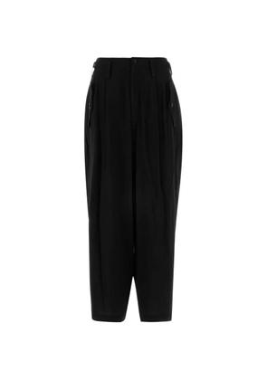 Y's pleated wide-leg trousers - Black