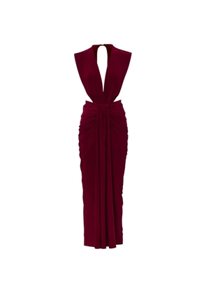 Baobab Nia V-neck ruched maxi dress - Red