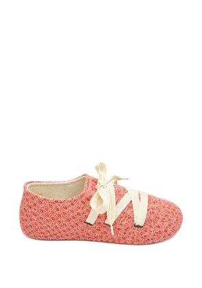 RIEN STUDIO lace-up patterned ballet flats - Red