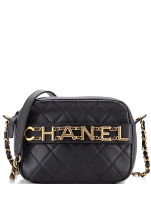 CHANEL Pre-Owned Logo Enchained Camera Case Quilted Calfskin crossbody bag - Black