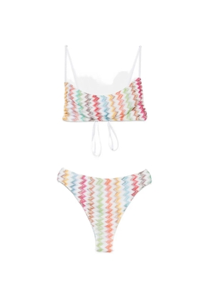 Missoni zigzag-knit bikini - White