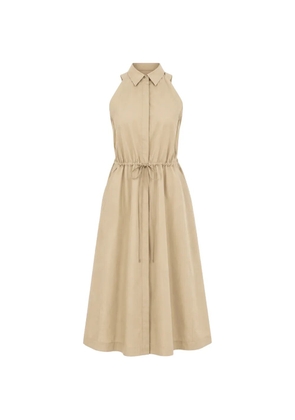 BOSS sleeveless drawstring-waist midi dress - Neutrals