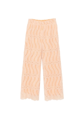 Raquel Diniz Sofia lace scalloped-hem palazzo pants - Orange