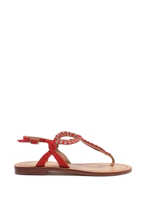 MALIPARMI Floral Spin Capri bead-embellished sandals - Red