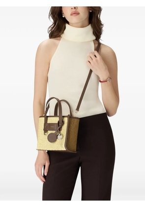 Furla mini Divide It woven leather tote bag - Neutrals