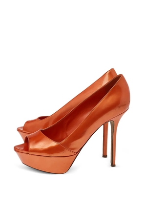 Sergio Rossi Vintage peep-toe platform pumps - Orange