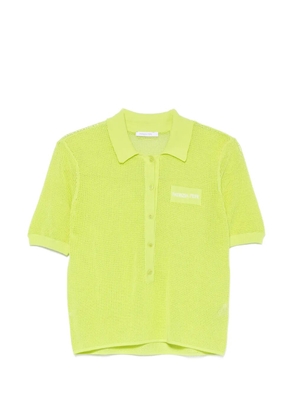 Patrizia Pepe mesh-knit polo top - Green