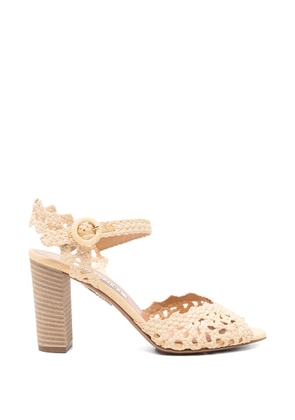 Aquazzura woven-design buckle-fastening sandals - Neutrals