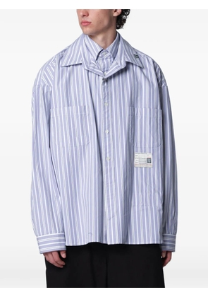 Maison MIHARA YASUHIRO striped double-collar shirt - Blue