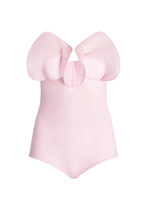 Genny bustier-effect ruffled strapless bodysuit - Pink