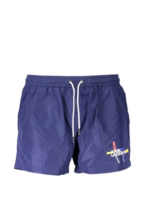 Karl Lagerfeld logo-print drawstring swim shorts - Blue