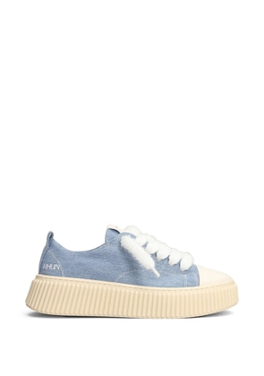 Rhun denim-texture platform sneakers - Blue