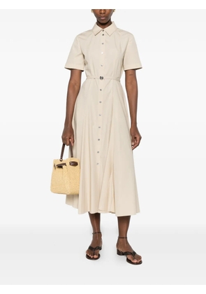 Tory Burch belted short-sleeve midi shirt dress - Neutrals