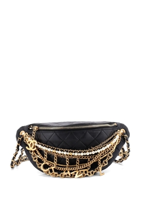 CHANEL Pre-Owned All About Chains Waist Bag Quilted Lambskin belt bag - Black