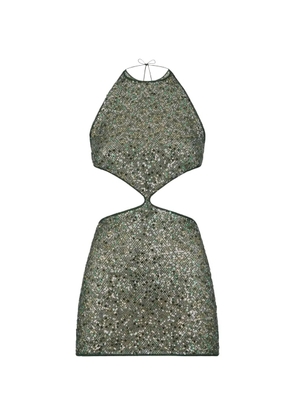 Oséree Netquins cut-out mini dress - Green