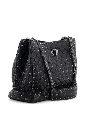 Valentino Garavani Pre-Owned Rockstud Spike Chain Tote Quilted Leather Large shoulder bag - Black
