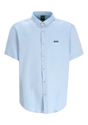 BOSS logo-detail short-sleeve shirt - Blue