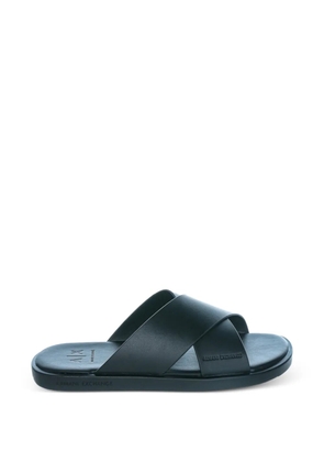 Armani Exchange criss-cross leather sandals - Black