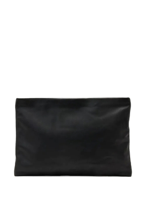 AllSaints logo-debossed leather clutch bag - Black