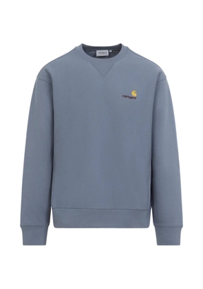 Carhartt WIP American Script embroidered-logo crew-neck sweater - Blue