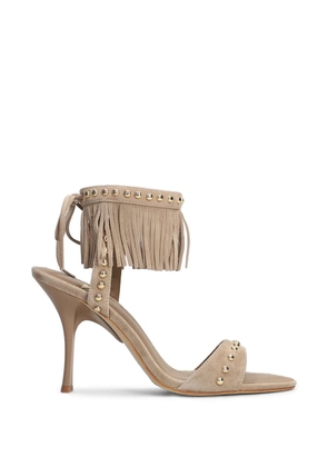 Marc Ellis fringed stud-embellished sandals - Neutrals