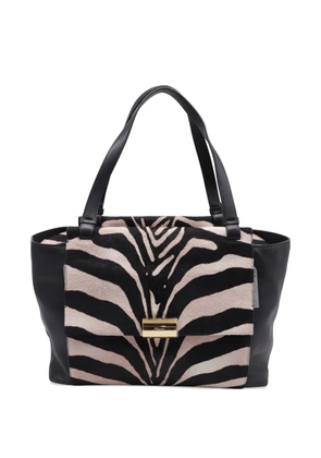 Ferragamo Pre-Owned Zebra-print Bitter tote bag - Black