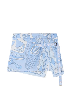 PUCCI Angoli-print strapless top - Blue