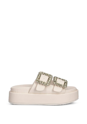 Buffalo Noa Ari Glam crystal-buckle platform slides - Neutrals