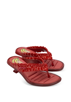 Melissa x Ganni ruffled kitten-heel sandals - Red