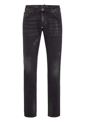 Philipp Plein paint-splatter slim-fit jeans - Grey