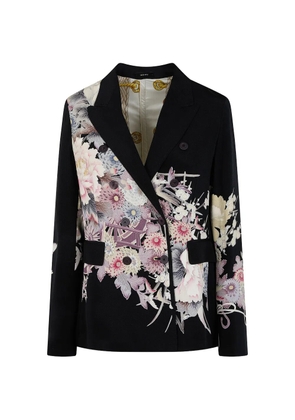 IBRIGU floral-print double-breasted blazer - Black