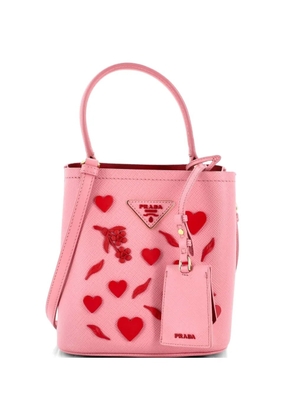 Prada Pre-Owned Panier Embellished Saffiano Leather Small bucket bag - Pink